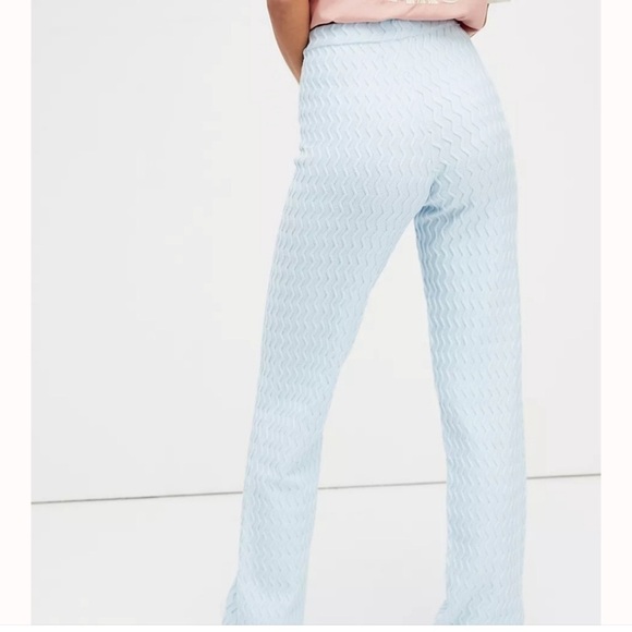 HOUSE OF SUNNY WOMENS 8 Light Blue Zigzag Patterned Pants - Picture 10 of 10